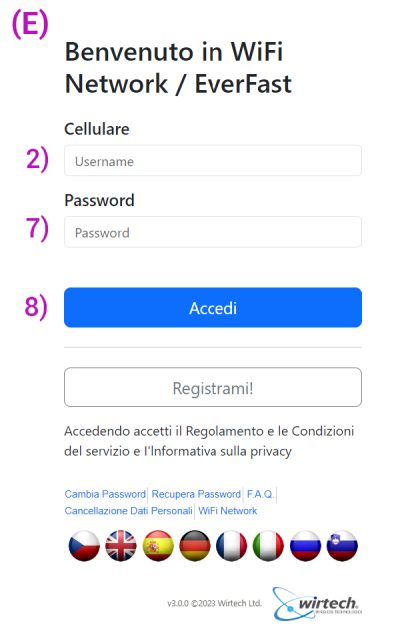 Schermata login Silver