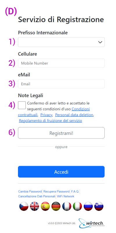 Form di registrazione Silver